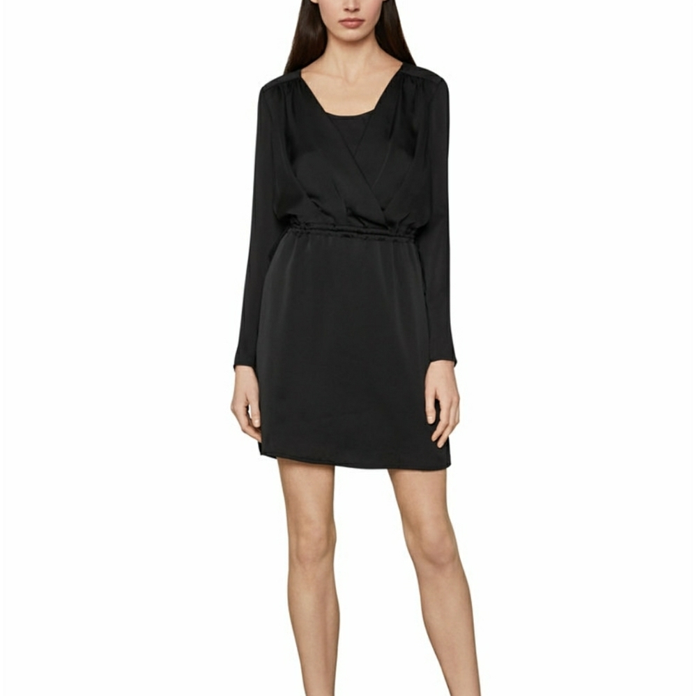 BCBGMAXAZRIA Satin Surplice Dress